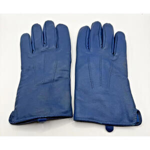 Genuine Leather Gloves, Jessica, Fashionably Blue, Lined, Sz 8.5, Like New